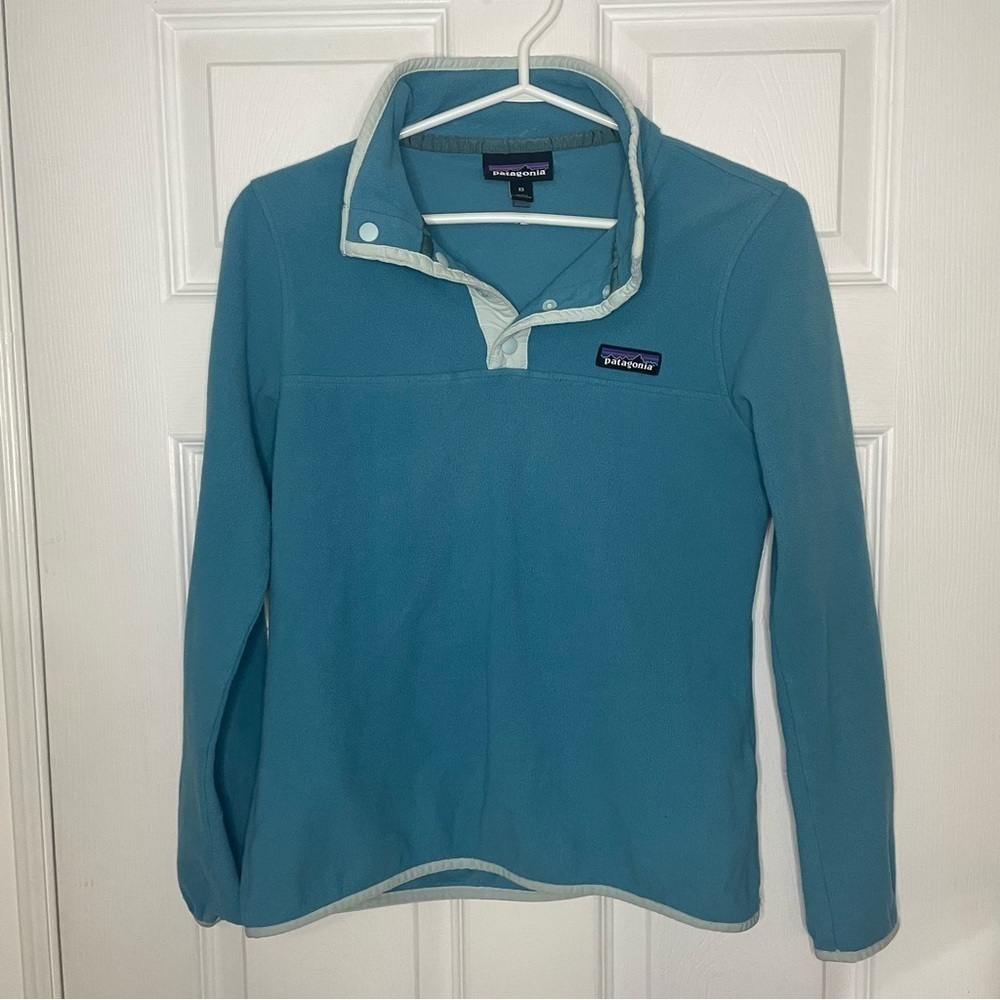 PATAGONIA Blue Synchilla Fleece Cozy Pullover Sweater Extra Small